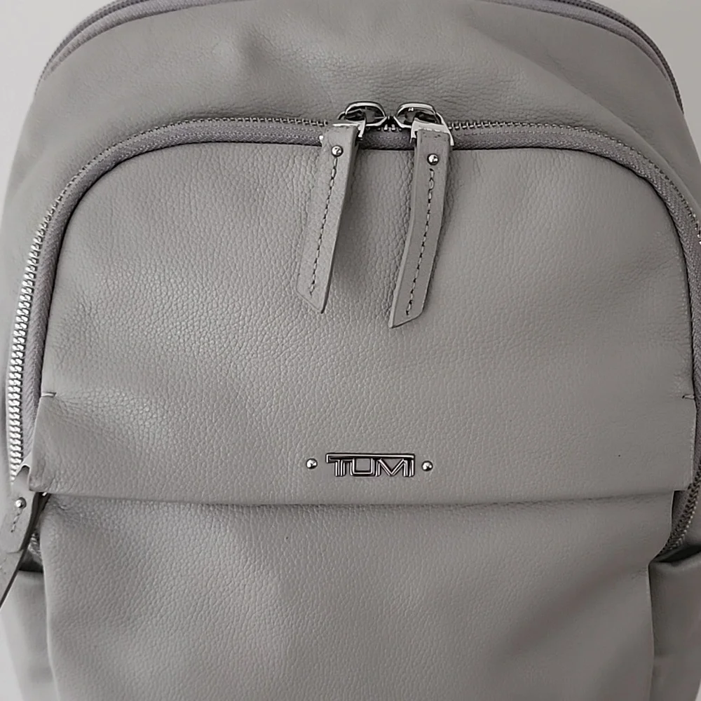 Tumi Daniella Leather Backpack In Gobi Tan /Silver